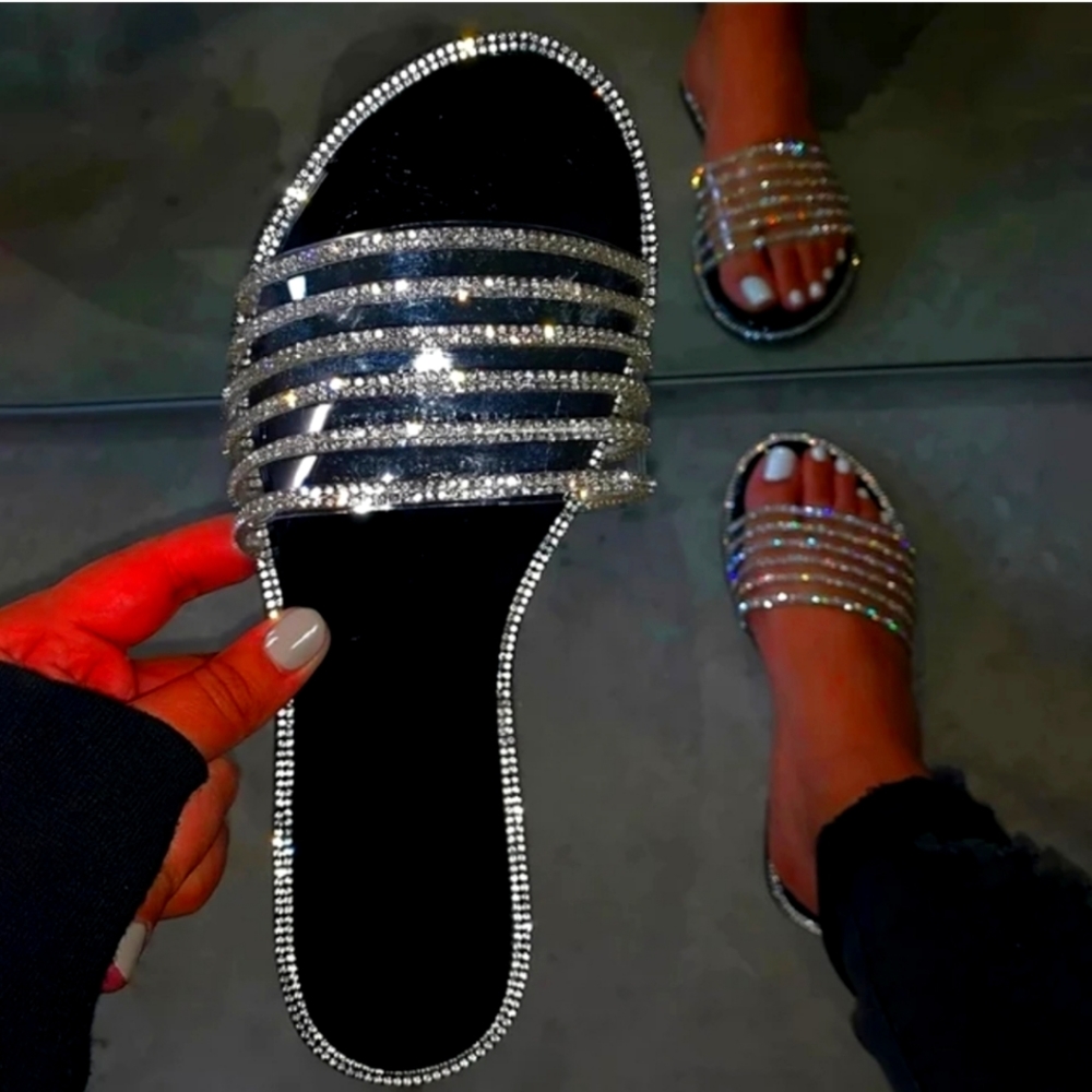 Glitter Slippers Women Summer Sandals 2020 Fashion Bling Female Candy Color Flip